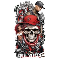 Tatuering i f�rgerna THUG LIFE