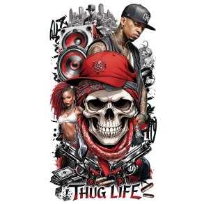 Tatuering i f�rgerna THUG LIFE