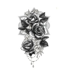 Falska tatueringar - Rosor - 14x30