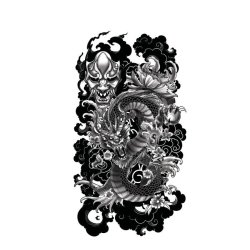 Falska tatueringar - Drakar - 14x30