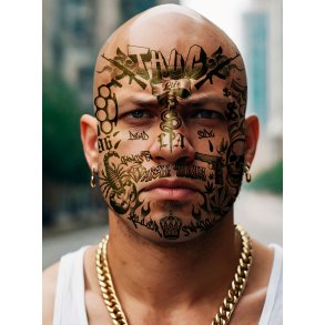 Ansigtstatovering - THUG LIFE