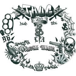 Ansiktstatuering - THUG LIFE