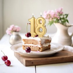 18 �rs kagelys i guld