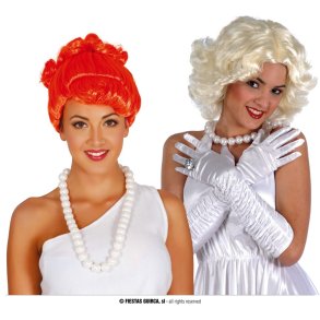 Perlekde med store hvide perler.