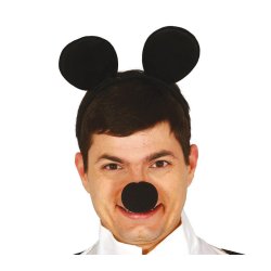 Svarta mus�ron p� ett h�rband