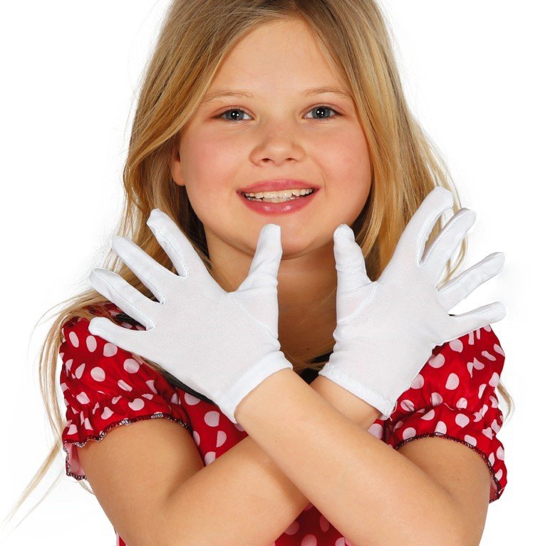 Handsker børn, lille i hvid