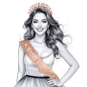 Happy Birthday set i rosaguld