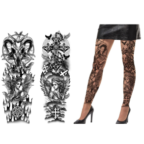 Strumpbyxor med tatueringstryck