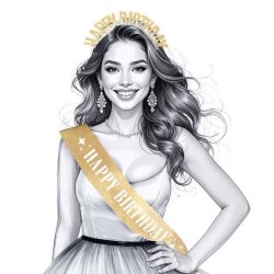 Happy Birthday set i guld