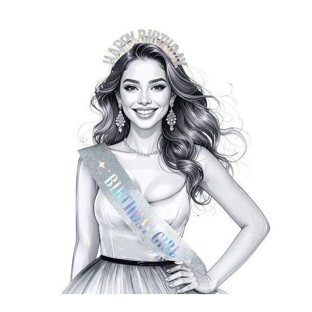 Happy Birthday set i silver