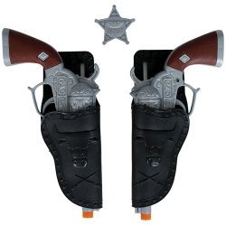 2 Pistoler med etui og Badge