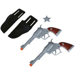 2 Pistoler med etui og Badge