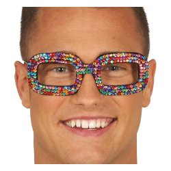 Glas�gon POP med f�rgade plaststenar