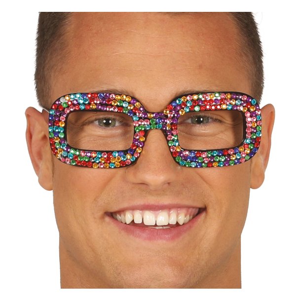 Glas�gon POP med f�rgade plaststenar