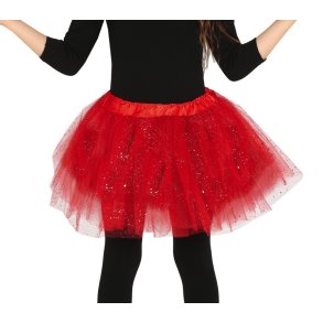 Glitter tyl skrt i rd til brn