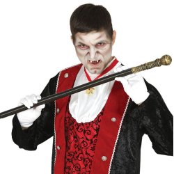 Stok med Guldmeleret Knop 3delt