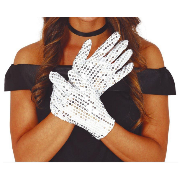 Korte Handsker - S�lv palietter