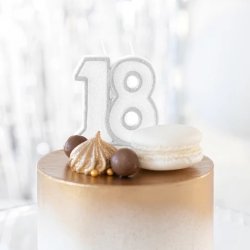 18 �rs kagelys i hvid-s�lv