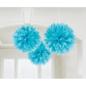 Vv pompom  40cm Lysebl 3stk