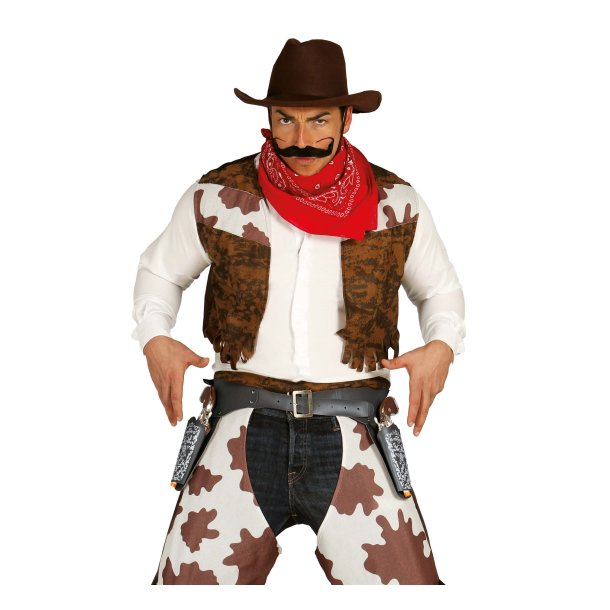 Cowboyb�lte i svart med 2 pistoler