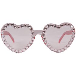 Hj�rtglas�gon med stenar - Rosa