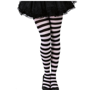 Strmpebukser Sort/hvid stribet