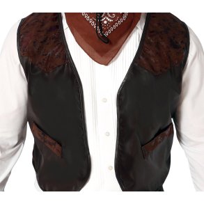 Cowboy vest i brun l�derlook
