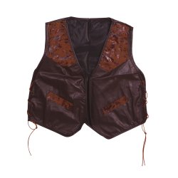 Cowboy vest i brun l�derlook