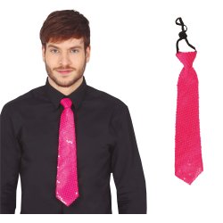 Slips med paljetter i neon pink