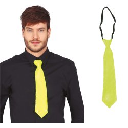 Slips med paljetter i neon gult