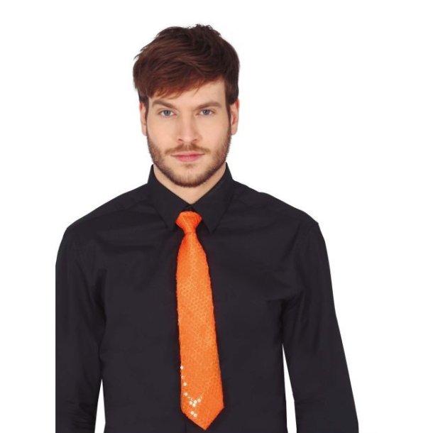 Slips med paljetter i neon orange