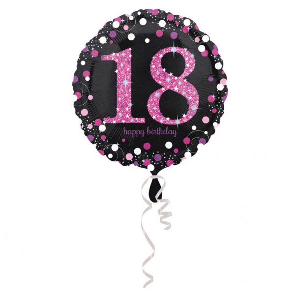 18 r folie ballong sparkling pink