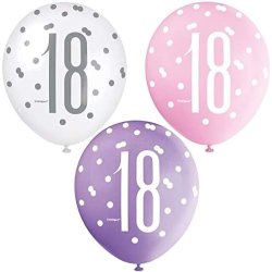 18 r ballong Rosa-Vit-lila