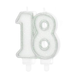 18 �rs kagelys i hvid-s�lv