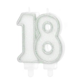 18 �rs kagelys i hvid-s�lv