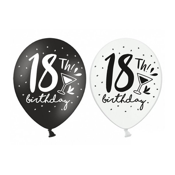 18 r ballong Svart-Vitt