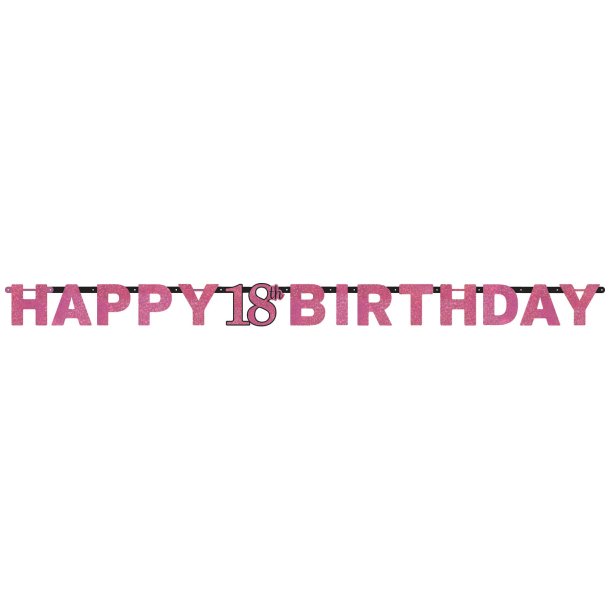 18 r Happy Birthday girlang i Sparkling pink