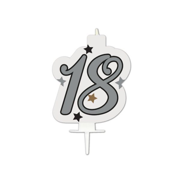 18 �r t�rtljus i silver-svart
