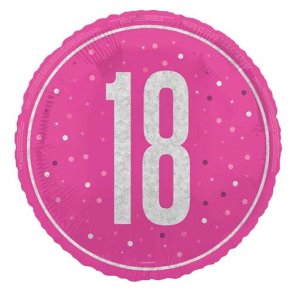 18 r Folieballong i mrk rosa