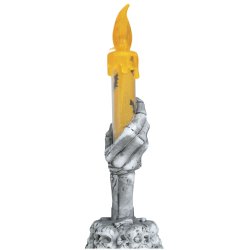 Skelethnds stage med LED stearinlys