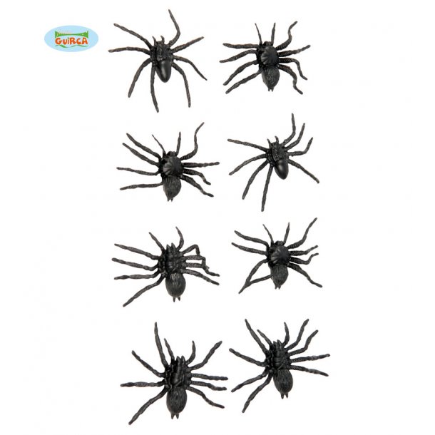 Edderkopper sorte 6 cm, 8 stk.
