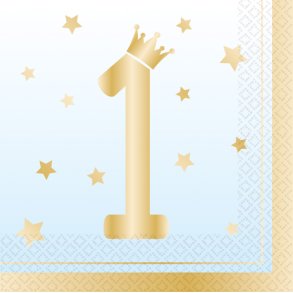 1 rs Servietter i lysebl og guld