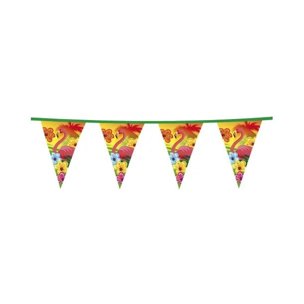Flamingo flagbanner med hibiscus