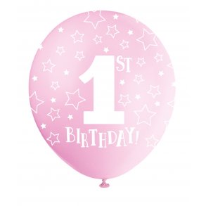 Ballon 1st birthday i lyserd