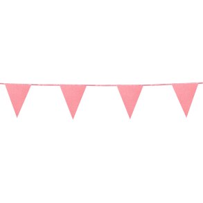Flagbanner med 12 flag i glitter-mrk rosa