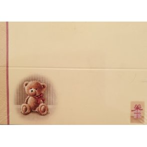 Barnedb bordkort-Sangkort Bamse Rosa