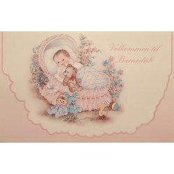 Barnedb indbydelse Vugge Rosa