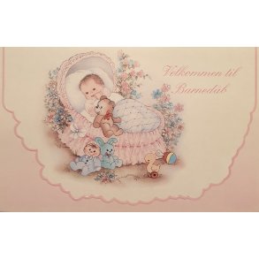 Barnedb indbydelse Vugge Rosa