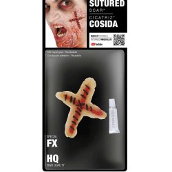 Falskt kors-sr med svarta stygn