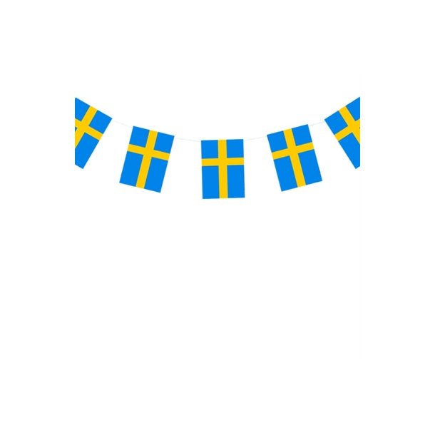Flagguirlande, Sverige 10 A4 flag, 4m.